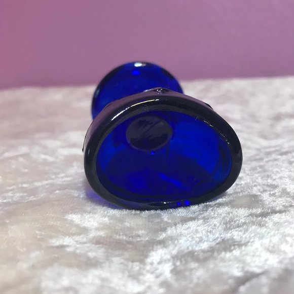 Vintage Mini Cobalt Eye Wash Cup * Occular Collectible GUC Retro Stemmed Optical - Picture 2 of 5